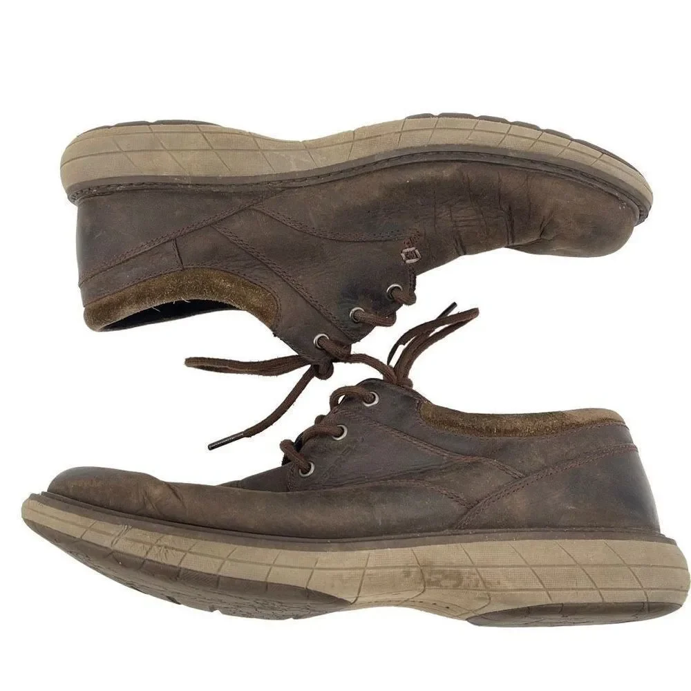 Merrell Mens Oxford Shoes World Vue Lace Up Leather J94355 Brown Size 10